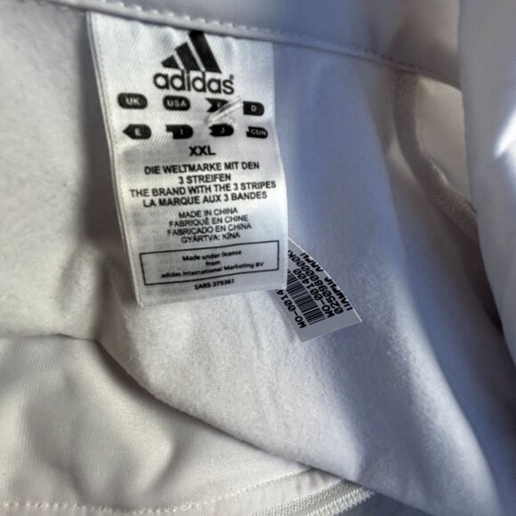 Adidas Mens White & Blue Karate Martial Art Jacket XXL Zip Up Activewear Pockets - Picture 4 of 11